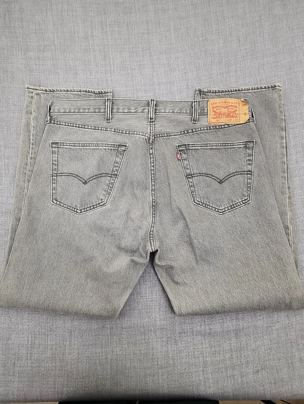 Levi's 501 Button Fly Grey Denim Jeans. 38 × 30